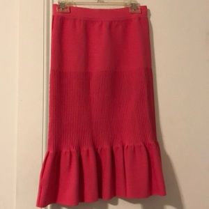 Midi skirt with peplum